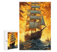 1000 PCS Teenagers Pieces Jigsaw Puzzle Golden Sails at Sunset Puzzle for Adults Toy Wall Decor Perfect Decoration Challenging To Complete 1000 PCS