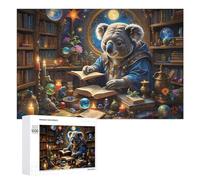 1000 PCS Teenagers Pieces Jigsaw Puzzle Magical Koala in Enchanted Library Puzzle for Adults Toy Wall Decor Perfect Decoration Challenging To Complete 1000 PCS
