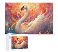 1000 PCS Teenagers Pieces Jigsaw Puzzle Magical Swan in Flames Puzzle for Adults Toy Wall Decor Perfect Decoration Challenging To Complete 1000 PCS