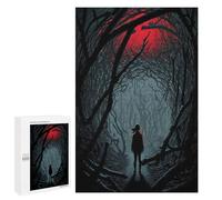 1000 PCS Teenagers Pieces Jigsaw Puzzle Red Moonlit Forest Path Puzzle for Adults Toy Wall Decor Perfect Decoration Challenging To Complete 1000 PCS