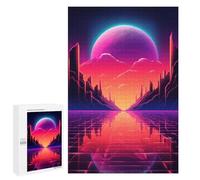 1000 PCS Teenagers Pieces Jigsaw Puzzle Retrowave Chroma Dreams Adult Jigsaw Brain Teaser Game Birthday Present Educational Challenge 1000 PCS