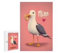 1000 PCS Teenagers Pieces Jigsaw Puzzle Seagull with Cookie And Mine Text Teenagers Puzzles Toy Wall Decor Presents for Women Gifts for Friends And Family 1000 PCS