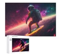 1000 PCS Teenagers Pieces Jigsaw Puzzle Space Surfer Cosmic Adventure Puzzle for Adults Toy Wall Decor Perfect Decoration Challenging To Complete 1000 PCS