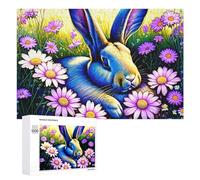 1000 PCS Teenagers Pieces Jigsaw Puzzle Spring Bunny with Flowers Puzzle for Adults Toy Wall Decor Perfect Decoration Challenging To Complete 1000 PCS
