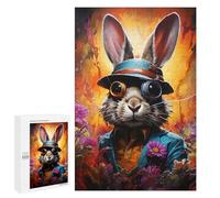 1000 PCS Teenagers Pieces Jigsaw Puzzle Steampunk Rabbit Portrait Puzzle for Adults Toy Wall Decor Perfect Decoration Challenging To Complete 1000 PCS