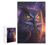 1000 PCS Teenagers Pieces Jigsaw Puzzle Thunderstorm Owl Majesty -2 Puzzles for Adults Family Game Stress Reliever Challenging To Complete 1000 PCS