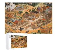 1000 PCS Teenagers Pieces Jigsaw Puzzle Whimsical Hillside Village Scene Puzzle for Adults Toy Wall Decor Perfect Decoration Challenging To Complete 1000 PCS