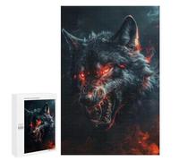 1000 PCS Teenagers Pieces Jigsaw Puzzle Wild Evil Black Wolf Teenagers Puzzles Toy Wall Decor Presents for Women Gifts for Friends And Family 1000 PCS