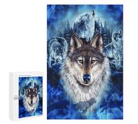 1000 PCS Teenagers Pieces Jigsaw Puzzle Wolf Pack Moonlit Majesty Puzzle for Adults Toy Wall Decor Perfect Decoration Challenging To Complete 1000 PCS