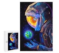 1000 PCS Teenagers Puzzles Astronaut Holding Earth Adult Jigsaw Relax Games Difficult Hard Unique Gifts for Birthday And Christmas 1000 PCS