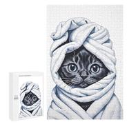 1000 PCS Teenagers Puzzles Bathroom Cat Poster Jigsaws for Adults Puzzle Difficult Hard Challenging To Complete Challenging Game Toys 1000 PCS