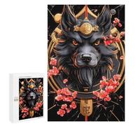 1000 PCS Teenagers Puzzles Black Schnauzer Dog with Cherry Blossoms Jigsaw for Teenagerss Improve Memory Every Piece Is Unique - Unique Birthday And Gifts 1000 PCS