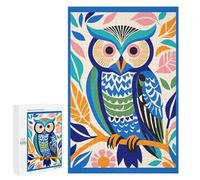 1000 PCS Teenagers Puzzles Blue Wild Cute Owl Jigsaws for Adults Puzzle Difficult Hard Challenging To Complete Challenging Game Toys 1000 PCS
