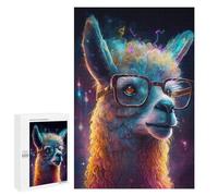 1000 PCS Teenagers Puzzles Colorful Llama Glasses Art Print Jigsaws for Adults Puzzle Difficult Hard Challenging To Complete Challenging Game Toys 1000 PCS