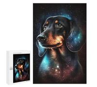 1000 PCS Teenagers Puzzles Cosmic Dachshund Art Print Jigsaws for Adults Puzzle Difficult Hard Challenging To Complete Challenging Game Toys 1000 PCS