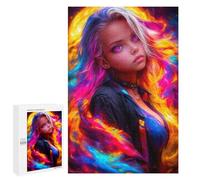 1000 PCS Teenagers Puzzles Cosmic Girl with Vibrant Hair Jigsaws for Adults Puzzle Difficult Hard Challenging To Complete Challenging Game Toys 1000 PCS