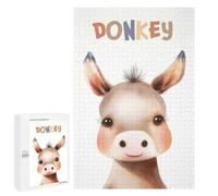 1000 PCS Teenagers Puzzles Cute Donkey Nursery Adult Jigsaw Puzzle Hands-on Game Difficult Challenge for Is Ideal As A Gift 1000 PCS