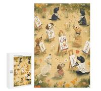 1000 PCS Teenagers Puzzles Dogs Artist Garden Cute Jigsaws for Adults Puzzle Difficult Hard Challenging To Complete Challenging Game Toys 1000 PCS