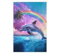 1000 PCS Teenagers Puzzles Dolphin Jumping Rainbow Adult Puzzles DIY Toys Improve Memory Unique Gifts for Birthday And Christmas 1000 PCS