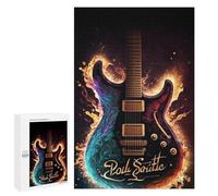 1000 PCS Teenagers Puzzles Electric Guitar Art Print Adult Jigsaw Puzzle Hands-on Game Difficult Challenge for Is Ideal As A Gift 1000 PCS