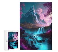 1000 PCS Teenagers Puzzles Enchanted Waterfall Landscape -5 Adult Jigsaw Relax Games Difficult Hard Unique Gifts for Birthday And Christmas 1000 PCS