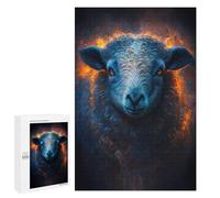 1000 PCS Teenagers Puzzles Flaming Sheep Art Print Jigsaws for Adults Puzzle Difficult Hard Challenging To Complete Challenging Game Toys 1000 PCS