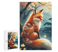 1000 PCS Teenagers Puzzles Fox in A Mystical Forest Adult Jigsaw Puzzle Hands-on Game Difficult Challenge for Is Ideal As A Gift 1000 PCS