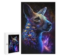1000 PCS Teenagers Puzzles Galactic Kangaroo with Flowers -1 Adult Jigsaw Puzzle Hands-on Game Difficult Challenge for Is Ideal As A Gift 1000 PCS