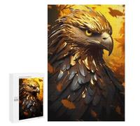 1000 PCS Teenagers Puzzles Golden Eagle Bird Head Adult Jigsaw Relax Games Difficult Hard Unique Gifts for Birthday And Christmas 1000 PCS