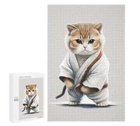 1000 PCS Teenagers Puzzles Karate Cat Master Adult Jigsaw Relax Games Difficult Hard Unique Gifts for Birthday And Christmas 1000 PCS