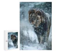 1000 PCS Teenagers Puzzles Lion in Winter Snowfall Jigsaw for Teenagerss Improve Memory Every Piece Is Unique - Unique Birthday And Gifts 1000 PCS