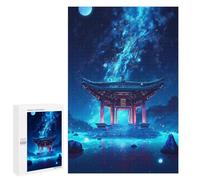 1000 PCS Teenagers Puzzles Magical Asian Pavilion Night Scene Jigsaws for Adults Puzzle Difficult Hard Challenging To Complete Challenging Game Toys 1000 PCS