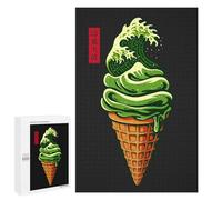 1000 PCS Teenagers Puzzles Matcha Wave Ice Cream Cone Adult Jigsaw Relax Games Difficult Hard Unique Gifts for Birthday And Christmas 1000 PCS