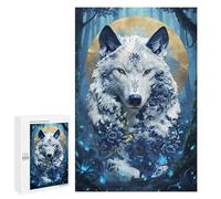 1000 PCS Teenagers Puzzles Porcelain Wolf in Enchanted Forest Jigsaw for Teenagerss Improve Memory Every Piece Is Unique - Unique Birthday And Gifts 1000 PCS