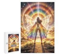 1000 PCS Teenagers Puzzles Radiant Rainbow Goddess Jigsaws for Adults Puzzle Difficult Hard Challenging To Complete Challenging Game Toys 1000 PCS