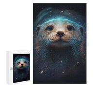 1000 PCS Teenagers Puzzles Space Otter Greeting Card Jigsaws for Adults Puzzle Difficult Hard Challenging To Complete Challenging Game Toys 1000 PCS