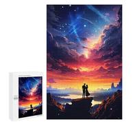 1000 PCS Teenagers Puzzles Stellar Love Sunset Adult Jigsaw Puzzle Hands-on Game Difficult Challenge for Is Ideal As A Gift 1000 PCS