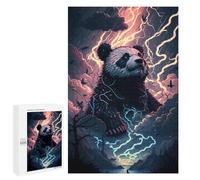 1000 PCS Teenagers Puzzles Thundering Panda Storm Jigsaws for Adults Puzzle Difficult Hard Challenging To Complete Challenging Game Toys 1000 PCS