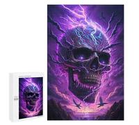 1000 PCS Teenagers Puzzles Thundering Skull Artwork Jigsaw for Teenagerss Improve Memory Every Piece Is Unique - Unique Birthday And Gifts 1000 PCS
