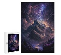 1000 PCS Teenagers Puzzles Thunderstorm Mountain Landscape Adult Jigsaw Puzzle Hands-on Game Difficult Challenge for Is Ideal As A Gift 1000 PCS