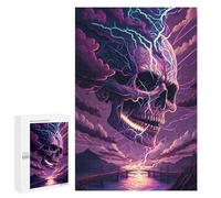 1000 PCS Teenagers Puzzles Thunderstorm Skull Bridge Jigsaw for Teenagerss Improve Memory Every Piece Is Unique - Unique Birthday And Gifts 1000 PCS