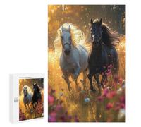 1000 PCS Teenagers Puzzles Two Horse Galloping Adult Jigsaw Relax Games Difficult Hard Unique Gifts for Birthday And Christmas 1000 PCS