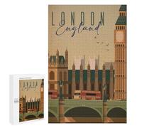 1000 PCS Teenagers Puzzles Vintage London England Art Adult Jigsaw Relax Games Difficult Hard Unique Gifts for Birthday And Christmas 1000 PCS