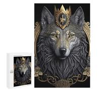 1000 PCS Teenagers Puzzles White Wolf Golden Art Deco Adult Jigsaw Puzzle Hands-on Game Difficult Challenge for Is Ideal As A Gift 1000 PCS