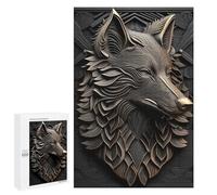 1000 PCS Teenagers Puzzles Wolf Gold Decor Jigsaw for Teenagerss Improve Memory Every Piece Is Unique - Unique Birthday And Gifts 1000 PCS