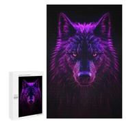 1000 PCS Teenagers Puzzles Wolf Magenta Neon Jigsaw for Teenagerss Improve Memory Every Piece Is Unique - Unique Birthday And Gifts 1000 PCS