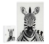 1000 PCS Teenagers Puzzles Zebra Portrait Black And White Adult Jigsaw Puzzle Hands-on Game Difficult Challenge for Is Ideal As A Gift 1000 PCS