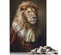 1000 Pcs The Aristocrat Lion Jigsaw Puzzle Adult Creative Rectangular Puzzle Paper Puzzle Funny Educational Toy 1000pcs (75x50cm)