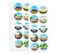 1000 Pcs Transportation Vehicle Stickers 1.5 inch Multi-Use Car Theme Recognition Labels Educational Transport Reward Learning Labels of Office Decoration Classroom Rewards Gifts
