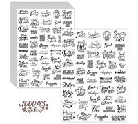 1000 PCS Vintage Words Sticker, 50 Unique Designs Clear Inspirational Scrapbooks Labels Encouraging Scripture Decals Faith Labels for Bottles Computer Planner Diary Album Journaling